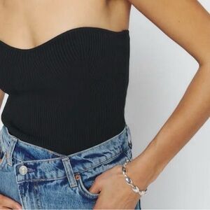 Reformation Black Strapless Top